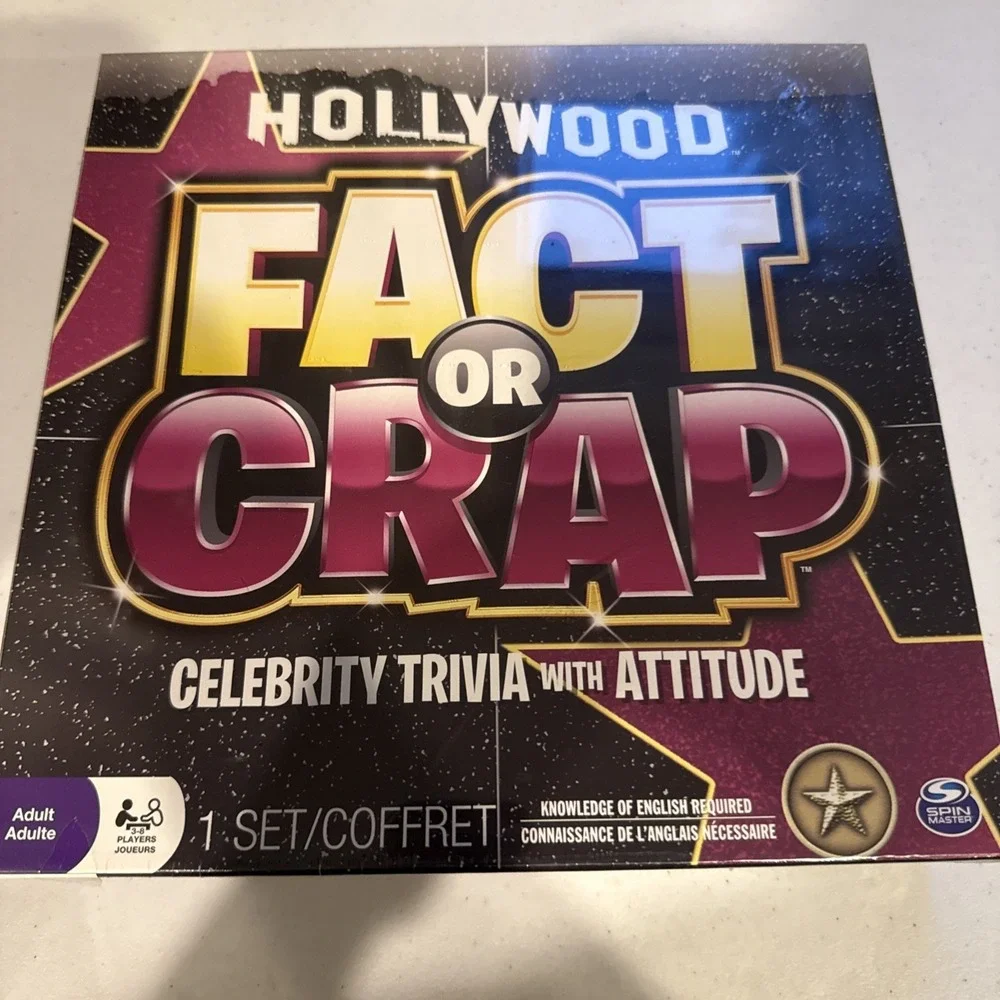 Hollywood Fact or Crap Celebrity Trivia Spin Master Game New Sealed